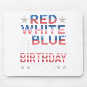 Tapis De Souris Rouge Blanc & Bleu C'est aussi mon anniversair