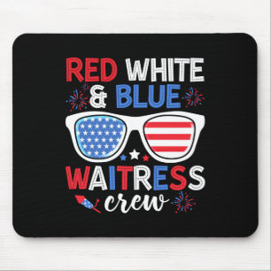 Tapis De Souris Rouge blanc & bleu équipage de la serveuse 4 j