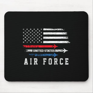 Tapis De Souris Rouge Blanc Bleu Air Force Vol Fier Américain Dans
