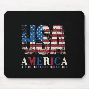 Tapis De Souris Rouge Blanc Bleu États-Unis Amérique 4 Juillet Pat