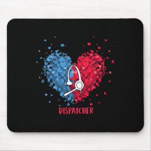 Tapis De Souris Rouge Blanc Bleu Patriotique Opératrice 911 Cœur 4