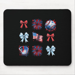 Tapis De Souris Rouge Blanc Et Bleu 4 Juillet Coquette Baseball B