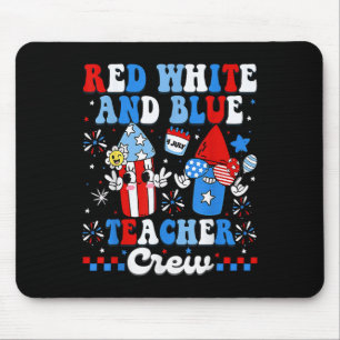Tapis De Souris Rouge Blanc Et Bleu Équipe Enseignante Drapeau Amé