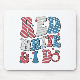 Tapis De Souris Rouge Blanc Et Je Fais Mariage 4 juillet Drapeau A