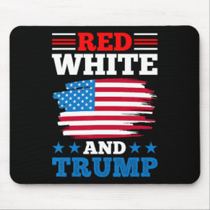 Tapis De Souris Rouge Blanc Et Trump - Drapeau Américain Pro-trump