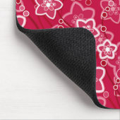 Tapis De Souris rouge blanc floral rustique mode motif rétro (Coin)