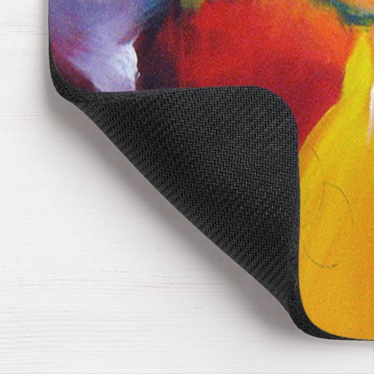 Tapis De Souris Rouge bleu jaune vert expressionniste Art Abstrait (Coin)