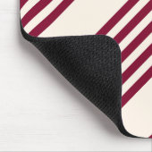 Tapis De Souris Rouge bordeaux et beige cinq rayures motif (Coin)