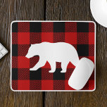 Tapis De Souris Rouge Buffalo Plaid & Ours Blanc<br><div class="desc">Rouge Buffalo Plaid & Ours Blanc</div>