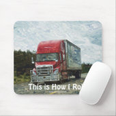 Tapis De Souris ROUGE CAMION GROS CAMIONS RIG PILOTES Mousepad (Avec souris)