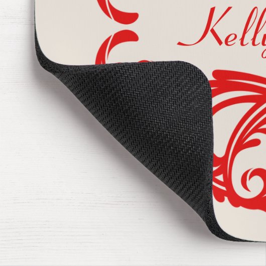Tapis De Souris Rouge Chic Damask Mousepad (Coin)