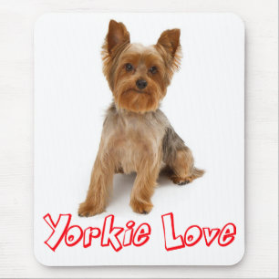 Tapis de souris rouge chiot Yorkshire Terrier