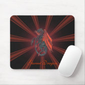 Tapis de souris rouge de dragon de grenat (Avec souris)