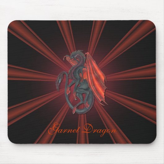 Tapis de souris rouge de dragon de grenat (Devant)