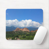Tapis de souris rouge de montagne de roche (Avec souris)