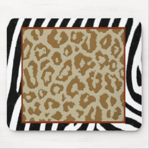 Tapis De Souris rouge d'empreinte de léopard de zèbre