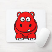 Tapis De Souris Rouge d'hippopotame (Avec souris)