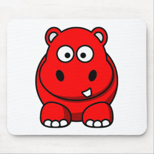 Tapis De Souris Rouge d'hippopotame