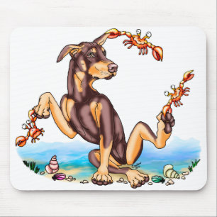Tapis De Souris Rouge Doberman Pinscher Kinda Crabby