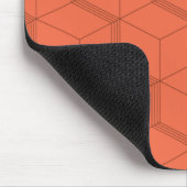 Tapis De Souris Rouge, dynamique, rétro, cool tendance ligne cube (Coin)