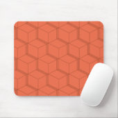 Tapis De Souris Rouge, dynamique, rétro, cool tendance ligne cube (Avec souris)
