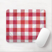 Tapis De Souris Rouge et blanc À damiers plaid (Avec souris)