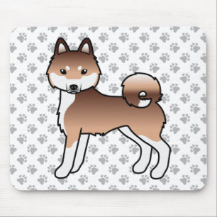 Tapis De Souris Rouge Et Blanc Alaskan Klee Kai Cute Dessin Chien