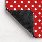 Tapis De Souris Rouge et blanc pointille Mousepad (Coin)
