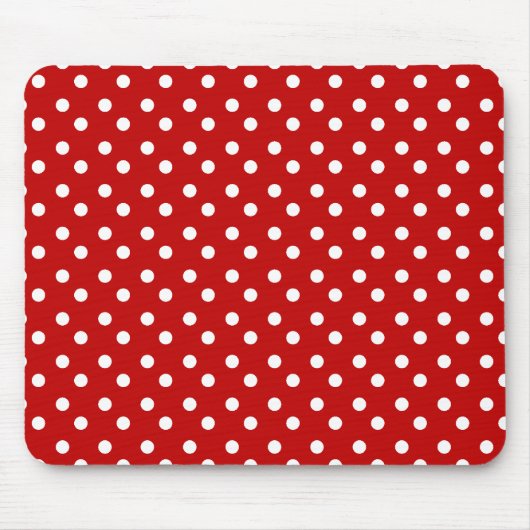 Tapis De Souris Rouge et blanc pointille Mousepad (Devant)