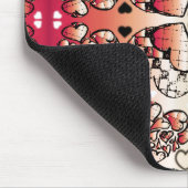 Tapis De Souris Rouge et blanc Whimsical Romantic Hearts motif (Coin)