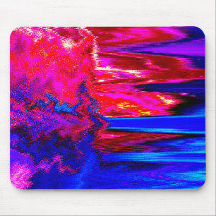 Tapis De Souris Rouge et bleu brillant fondu