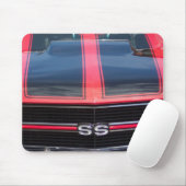 Tapis de souris rouge et noir de Chevelle solides (Avec souris)