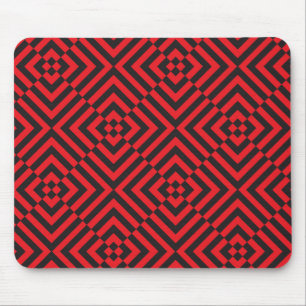 Tapis de souris rouge et noir géométrique gras