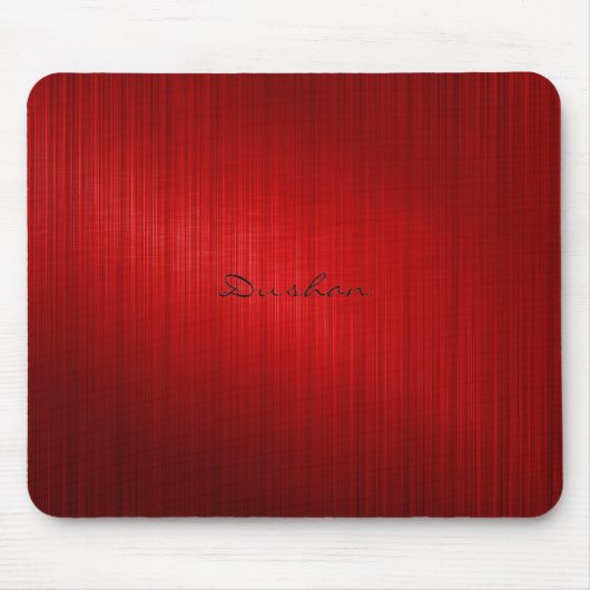 Tapis De Souris Rouge foncé en métal brossé look Souris (Devant)