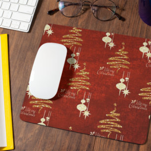 Tapis De Souris Rouge & Golden Joyeux Noël Mousepad