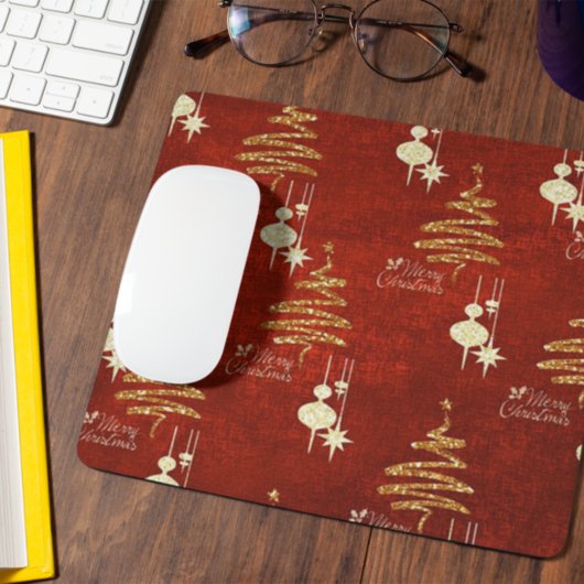 Tapis De Souris Rouge & Golden Joyeux Noël Mousepad