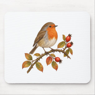 Tapis De Souris Rouge-gorge familier pour un espace de travail de