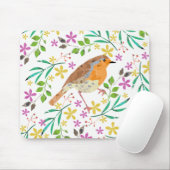 Tapis De Souris Rouge-gorge, oiseau de Noël (Avec souris)