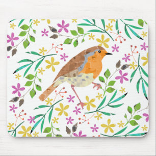 Tapis De Souris Rouge-gorge, oiseau de Noël