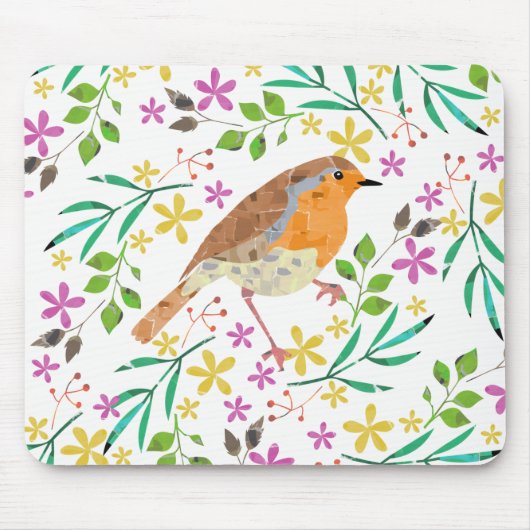 Tapis De Souris Rouge-gorge, oiseau de Noël (Devant)