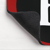 Tapis de souris rouge noir et blanc Lettre initial (Coin)