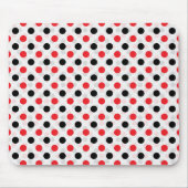 Tapis De Souris Rouge noir Pois Textile Motif Design (Devant)