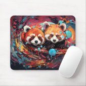 Tapis De Souris Rouge Panda Colorful Animal Enchanter (Avec souris)