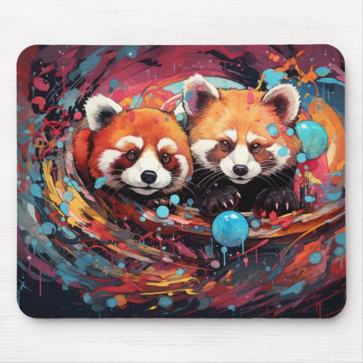 Tapis De Souris Rouge Panda Colorful Animal Enchanter (Devant)