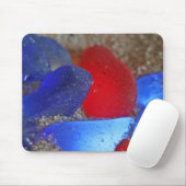 Tapis De Souris Rouge rare et bleu de cobalt Seaglass (Avec souris)