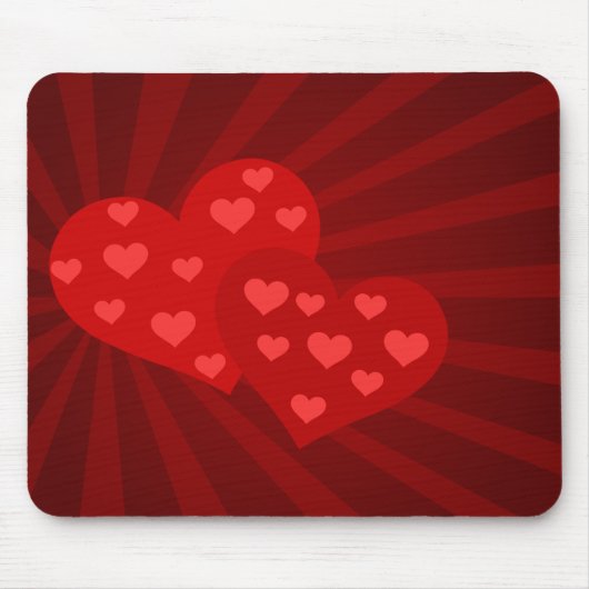 Tapis De Souris Rouge Saint Valentin Cartes Souris (Devant)
