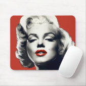 Tapis De Souris Rouge sur les lèvres rouges Marilyn (Avec souris)