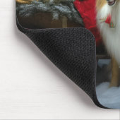 Tapis De Souris Rough Collie Snowy Sleigh Décor de Noël (Coin)