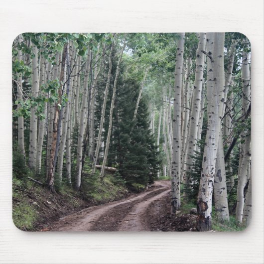 Tapis De Souris Route à travers le bouleau (Devant)