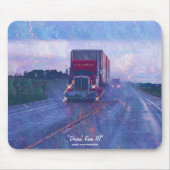 Tapis De Souris Route des Camions Rouges dans la pluie Art Mousepa (Devant)